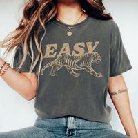 Comfort Colors Easy Tiger Shirt, Retro Boho Tee, Soft Cotton Crewneck Shirt for Men and Women, Gift for Him or Her, Unisex St...