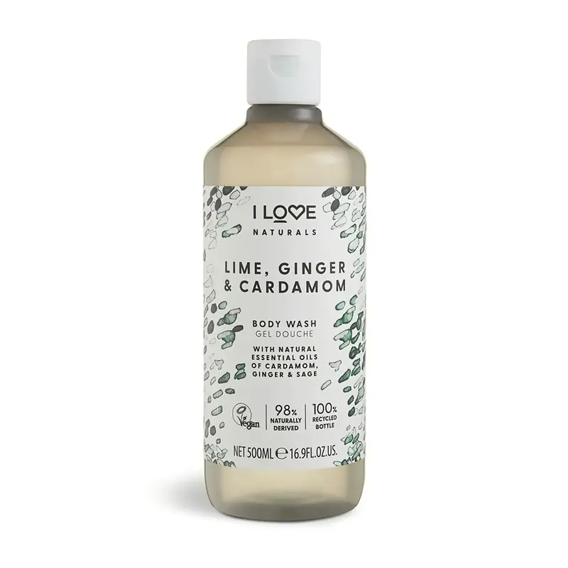 I Love Naturals Vegan Shower Gel Lime Ginger Cardamom 500ml