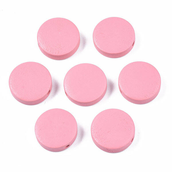 Painted Natural Poplar Wood Beads