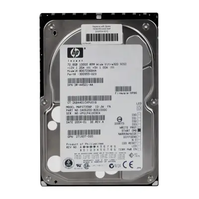 332934R-001 HP 72.8GB Ultra-320 SCSI 10000 3.5-inch Hard Drive