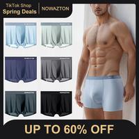 Nowazton Men's Silk Boxer Briefs,Cool & Breathable Tech Fabric, Antibacterial 7A, Moisture-Wicking & Soft, Ideal for Everyday...