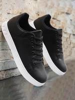 Men's Casual Lace Up Low Top Sneakers, Fashion Comfortable Breathable Non-slip Sneakers, Male All-match Round Toe Shoes for D...
