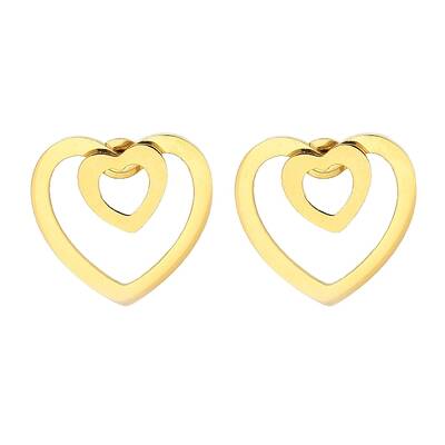 Ion Plating(IP) 304 Stainless Steel Heart Stud Earrings
