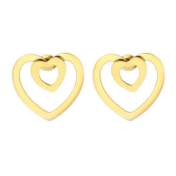 Ion Plating(IP) 304 Stainless Steel Heart Stud Earrings