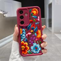 TPU Phone Case for Samsung Galaxy S23 Ultra S24 Plus S25 S22+ Vibrant Floral Fusion Pattern Pattern Full Body Protection Shoc...