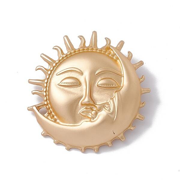 Alloy Moon and Sun Lapel Pin