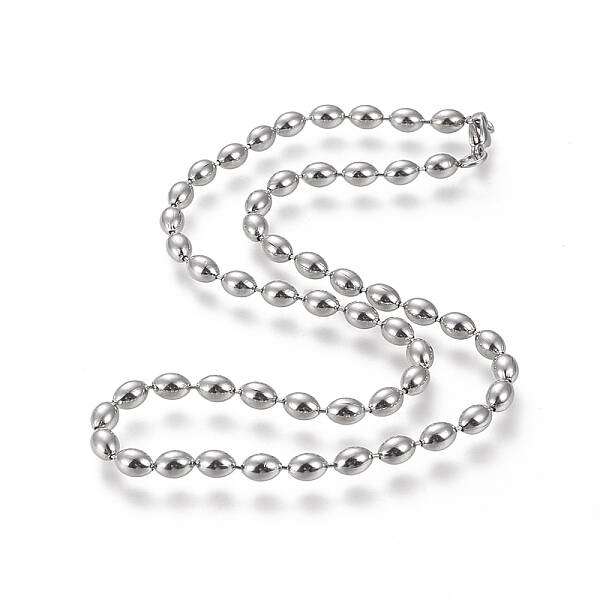 Non-Tarnish 304 Stainless Steel Beaded Necklaces