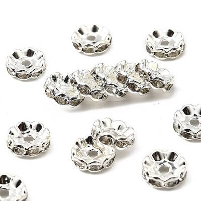 Brass Rhinestone Spacer Beads