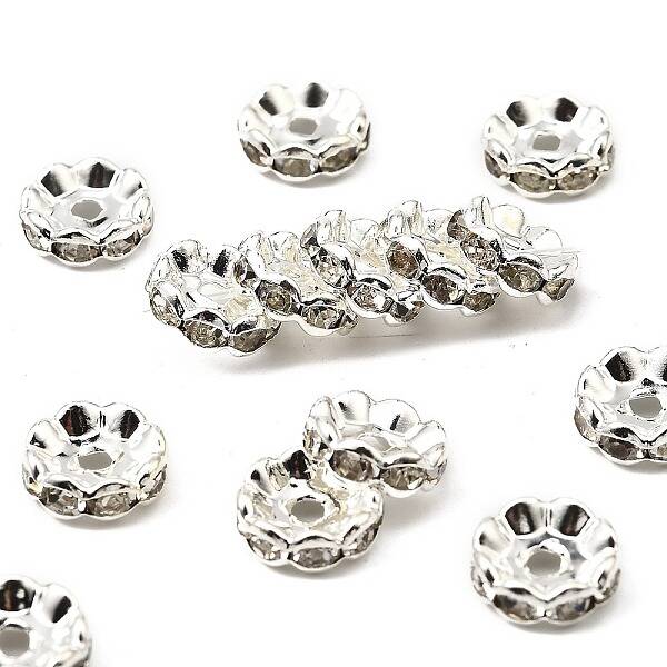 Brass Rhinestone Spacer Beads