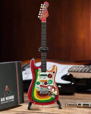 Axe Heaven George Harrison Fab Four Fender Stratocaster Rocky Design Mini Guitar Replica Collectible FS-026