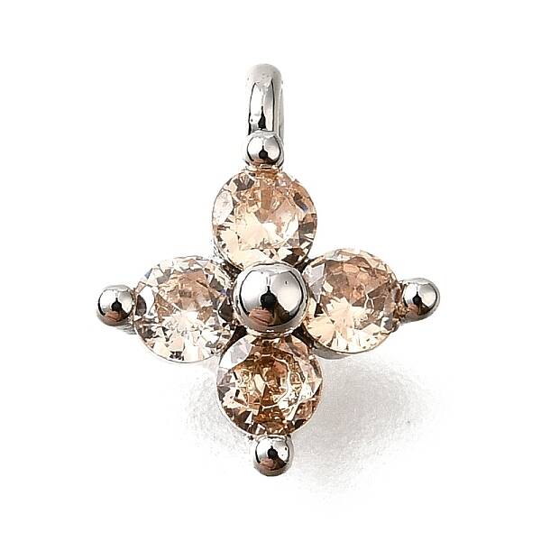 Brass Micro Pave Cubic Zirconia Pendants
