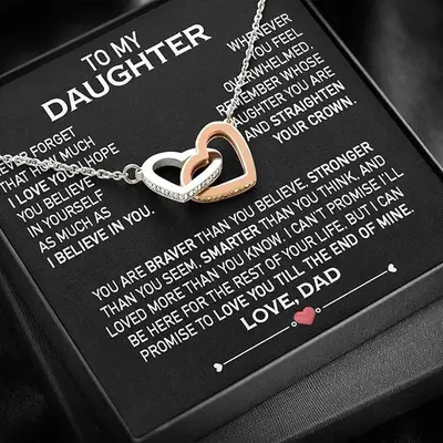 Dad's Necklace for My Daughter with Heartfelt Message, Elegant Box, Father Daughter Gifts for Adult Birthday, To My Daughter ...