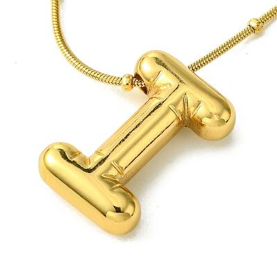 Ion Plating(IP) Initial Letter 304 Stainless Steel Pendant Necklaces