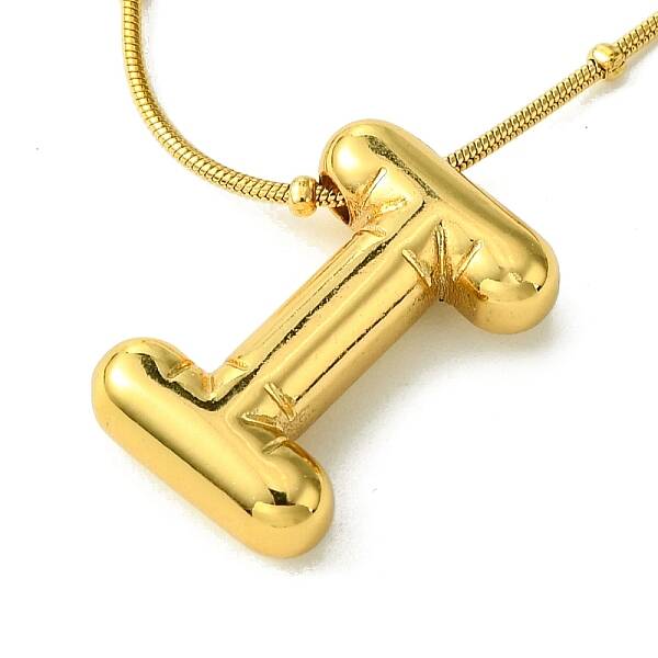 Ion Plating(IP) Initial Letter 304 Stainless Steel Pendant Necklaces