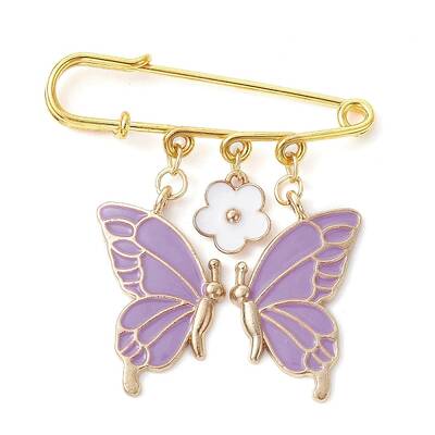 Butterfly & Flower Charm Alloy Enamel Brooches for Women