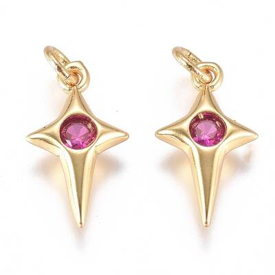 Brass Micro Pave Cubic Zirconia Charms