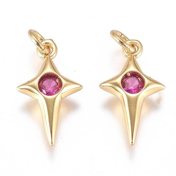 Brass Micro Pave Cubic Zirconia Charms