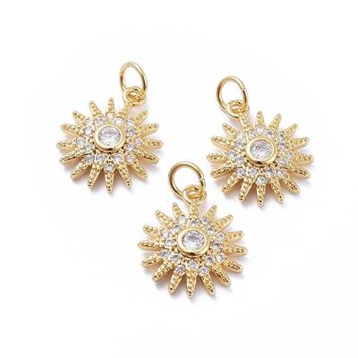 Brass Micro Pave Cubic Zirconia Pendants