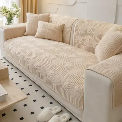 Solid Color Sofa Cover, 1 Count Non-slip Soft Comfortable Sofa Towel, Sofa Protector for Home Living Room Bedroom