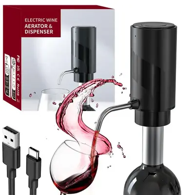 Electric Wine Aerator, Type-C Rechargeable Wine Aerator, Automatic Wine Bottle Dispenser Machine, Multi-Smart Wine Decanter, ...