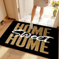 Home Sweet Home Letter Pattern Door Mat, Non-slip Soft Floor Mat, Washable Decorative Carpet for Home Kitchen Bathroom Front ...
