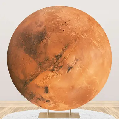 Round Mars Surface Texture Planet Birthday Backdrop - Aperturee