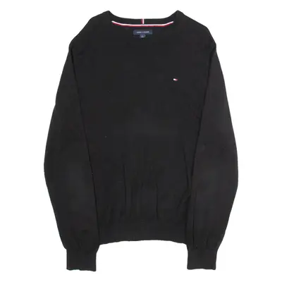 TOMMY HILFIGER Mens Jumper Black Tight Knit L