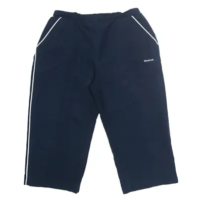 REEBOK 3/4 Length Womens Sports Shorts Blue UK 12 W28