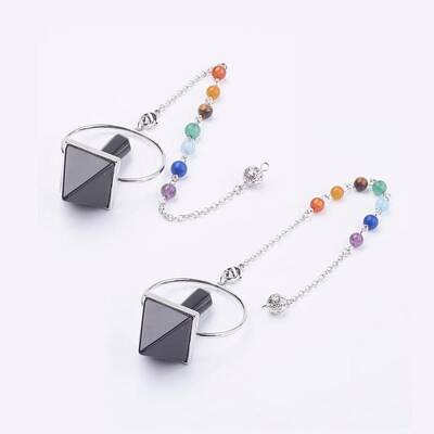 Chakra Gemstone Pyramid Dowsing Pendulums