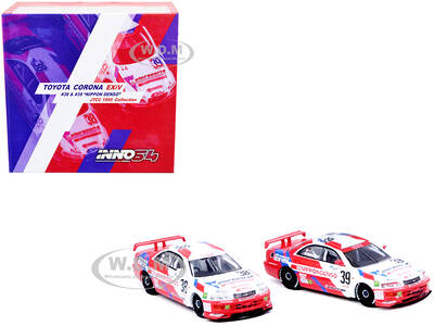 Toyota Corona EXiV #38 Hidetoshi Mitsusada and Toyota Corona EXiV #39 Tom Kristensen RHD (Right Hand Drive) Nippon Denso Japa...
