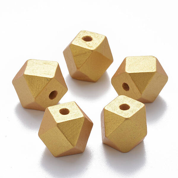 Painted Natural Wood Beads