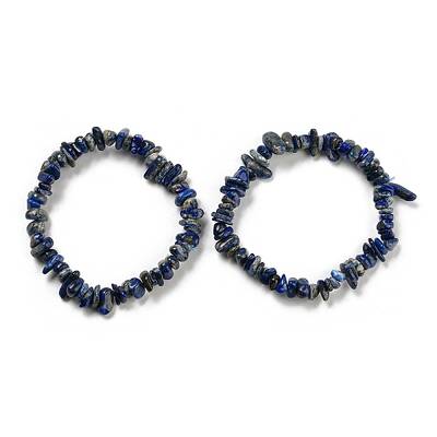 Natural Lapis Lazuli Chip Beaded Stretch Bracelet