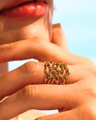 18K Gold Cutout Open Ring