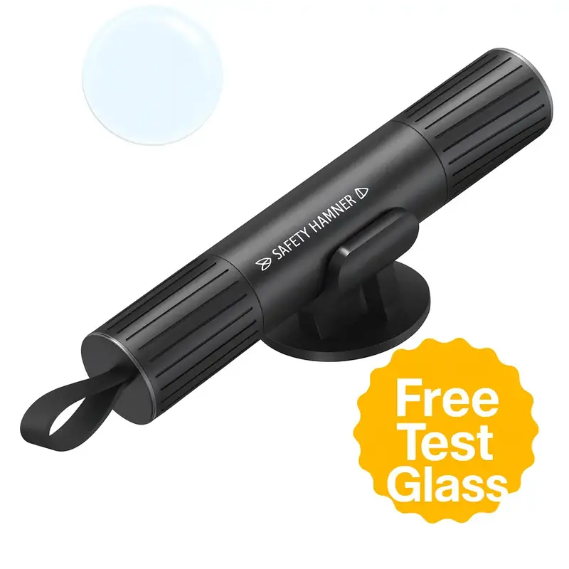 2025 Upgraded Car Safety Hammer – Compact Hidden-Tip Glass Breaker & Seatbelt Cutter, Works Underwater, Essential Vehicle E...