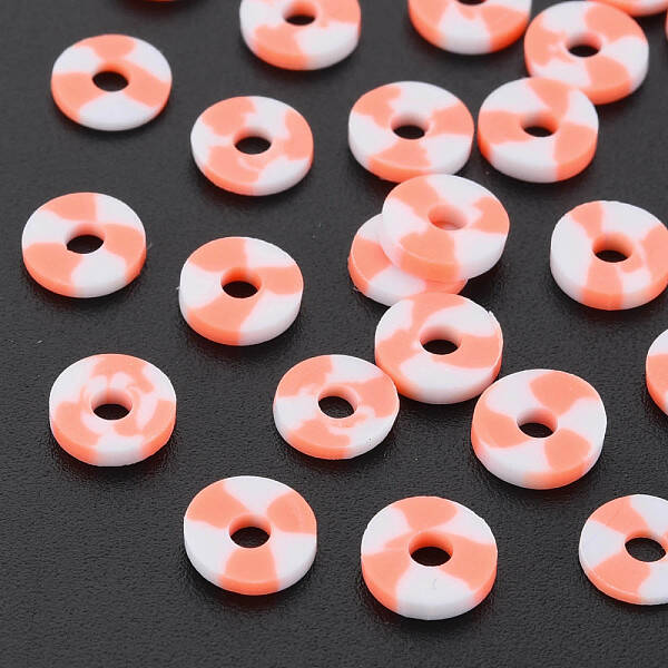 Handmade Two Tone Polymer Clay Beads