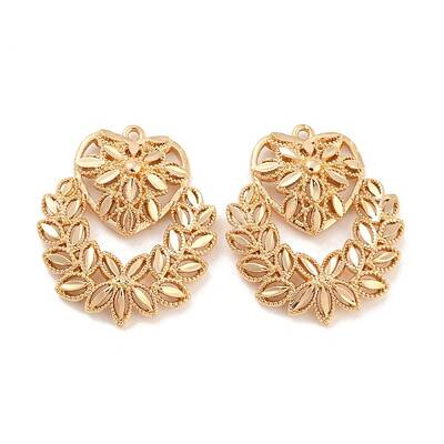 Rack Plating Brass Hollow Pendants