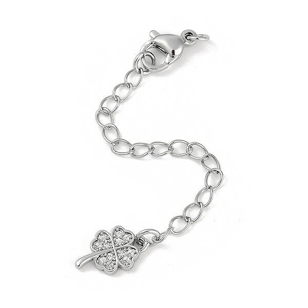 Brass Micro Pave Cubic Zirconia Ends with Chains