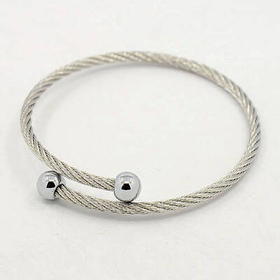 Tarnish Resistant Trendy Men's 304 Stainless Steel Torque Bangles