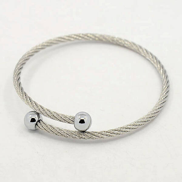 Tarnish Resistant Trendy Men's 304 Stainless Steel Torque Bangles