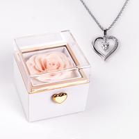 Rose Party Gift Box with Necklace,Gift for Mom,Wife,Girlfriend,Birthday Gift,Valentine's Day Gift（Necklace of Love-Silver C...