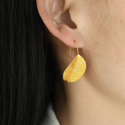 304 Stainless Steel Leaf Dangle Earrings