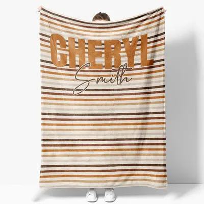 Personalized Name Text Soft Blanket For Family Gifts - Aperturee