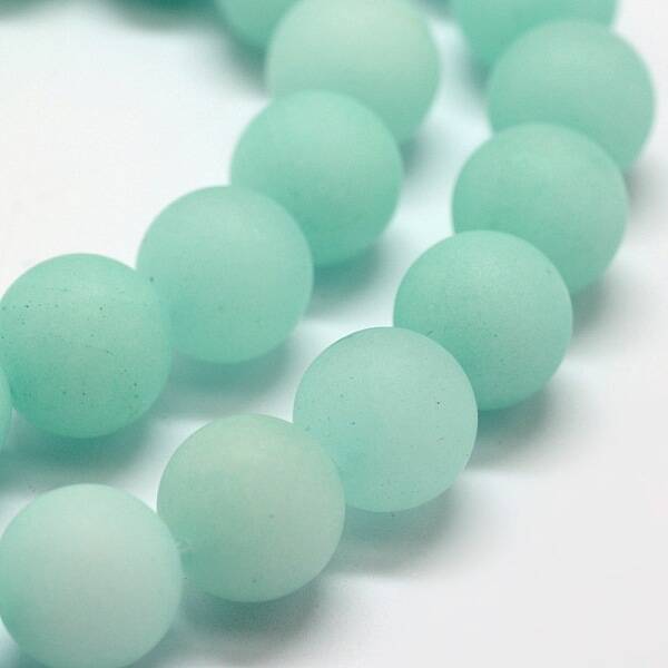 Frosted Natural Malaysia Jade Round Beads Strands