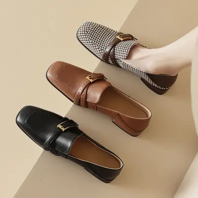 CHIKO Bobbie-Ann Square Toe Block Heels Loafers Shoes