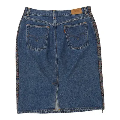 Orange Tab Levis Denim Skirt - 32W UK 12 Blue Cotton