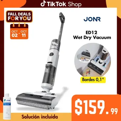 JONR ED12 Aspiradora Inteligente 2 en 1 con fregona – Aspiradora seco y húmedo, inalámbrica, portátil, autopropulsada, a...