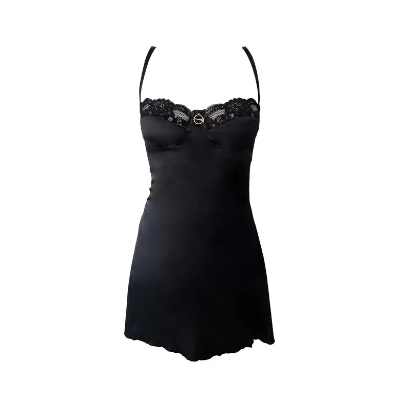 Short Satin Dress | Size: M | Color: Black