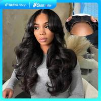 Recool Face Framing Curtain Bangs Glueless Wigs Body Wave 6×5 HD Transparent Lace Closure Human Hair Wig for Women Pre Cut L...
