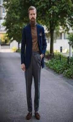 Mens Turtleneck With Blazer + Turtleneck Sweater