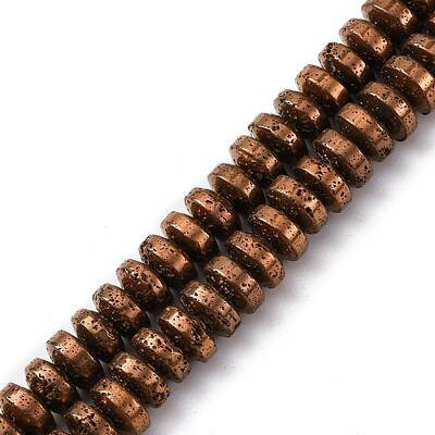 Electroplated Natural Lava Rock Beads Strands